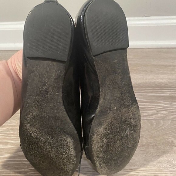 Tory Burch Flats Size 5 Black Patent Leather Slip On Ballet Bow Women - Picture 5 of 8